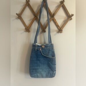 Denim remake Shoulder Bag pockets super fun on trend denim